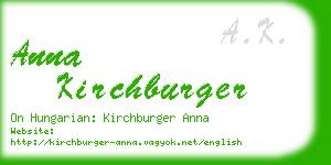 anna kirchburger business card